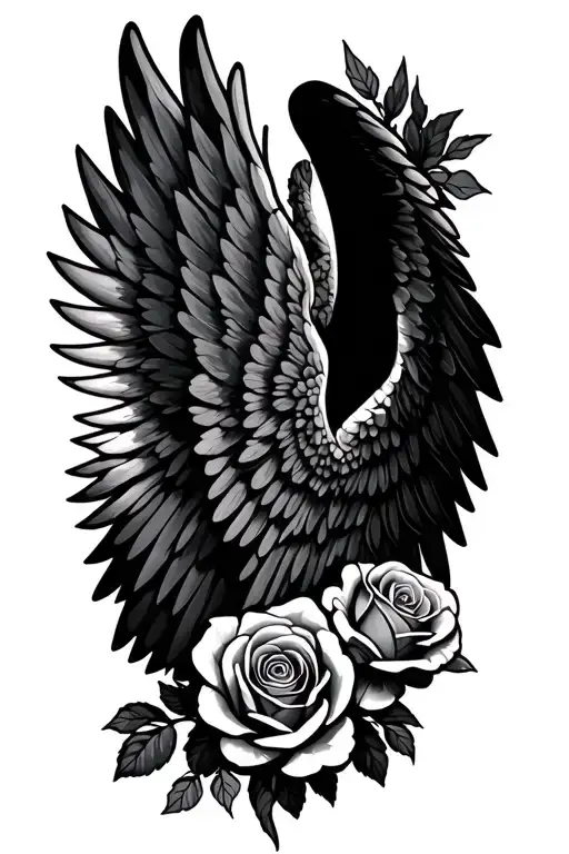 Angel Wing Snd Rose Cluster