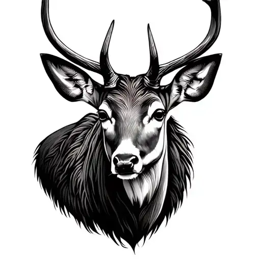 Sambar Deer Surrounded