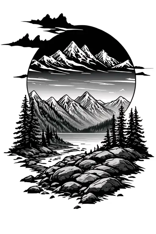 Outdoor Scene With Mountains