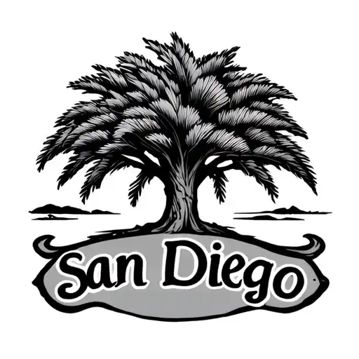 Plam Tree With San Diego Written Underneath