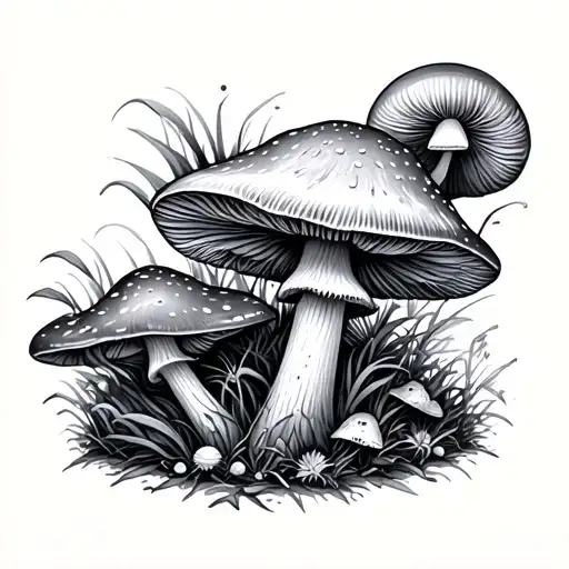 Mushrooms And Wild Life Animals