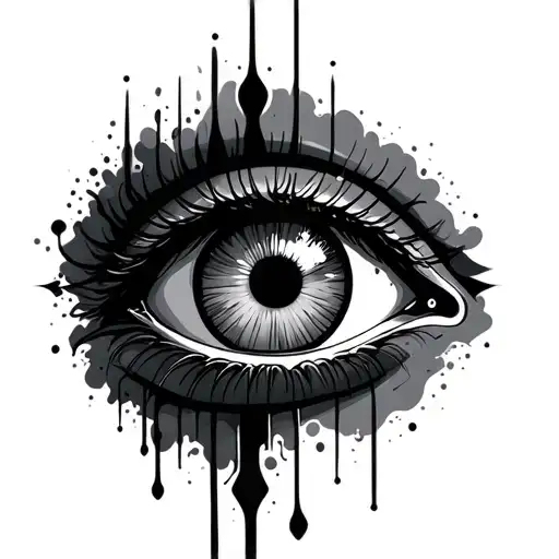 Full Black Out Tatto With Eye Inside