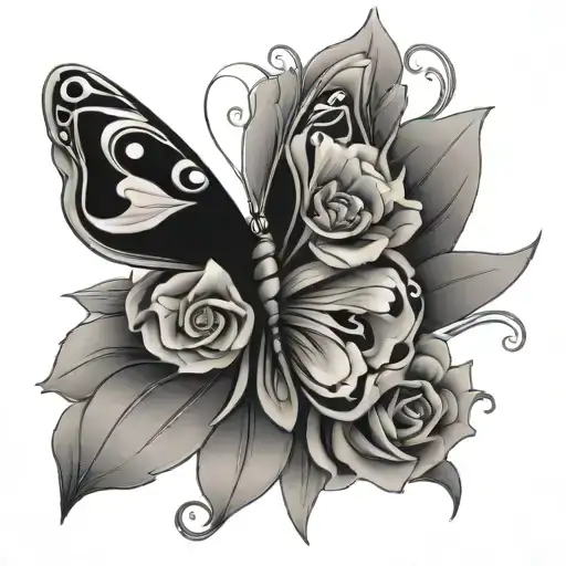 Floral Butterfly Surrounded