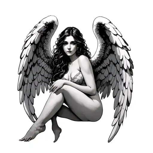 Angel Sittin Holding Her Legs