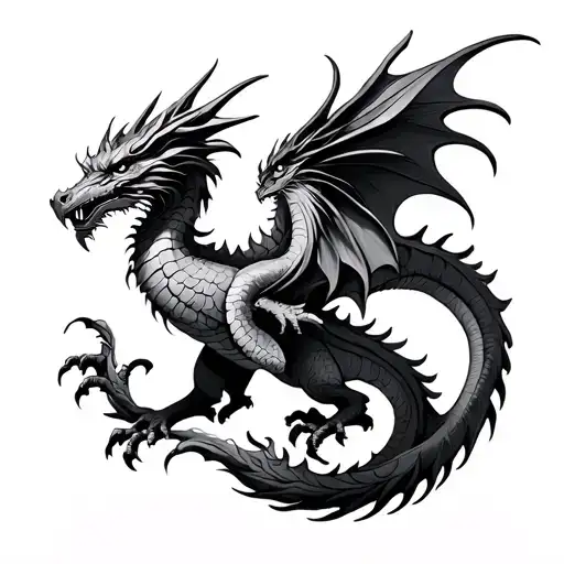 European Dragon And Greek Phoenix