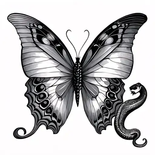 Half Butterfly Half Snake