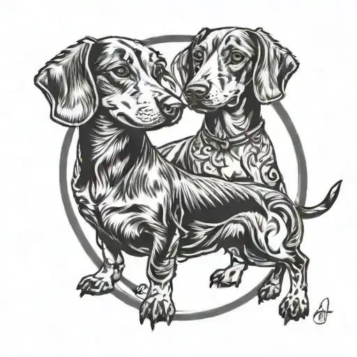 Ying And Yang Dachshund