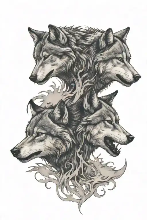 Two Wolfs Hunting Each Other