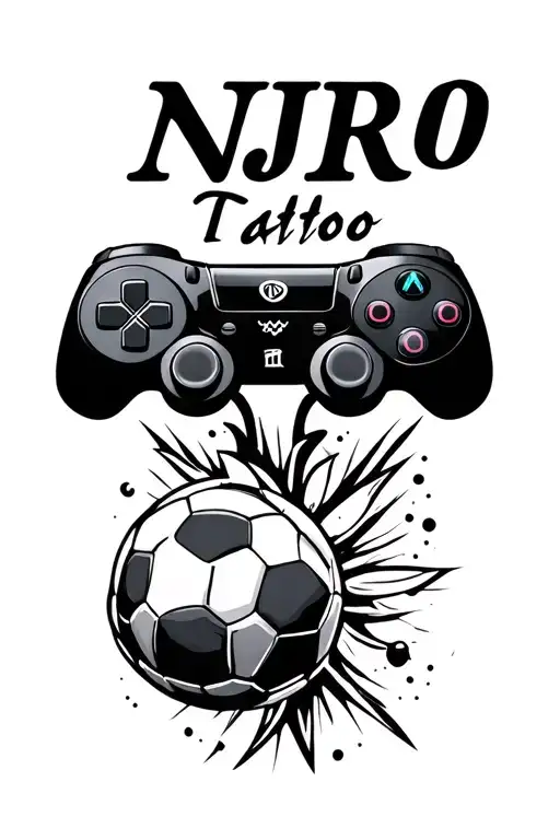 Gaming Controller And Football And Njr10