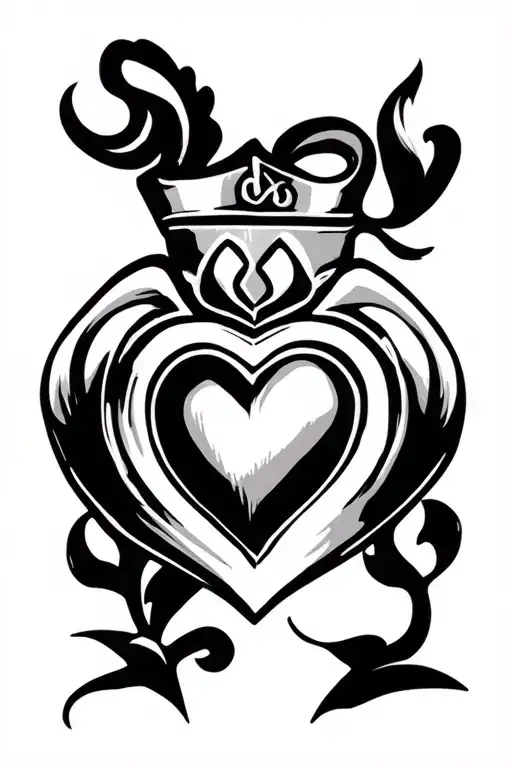 Neotribal Y2k Cybersigilism Claddagh Heart