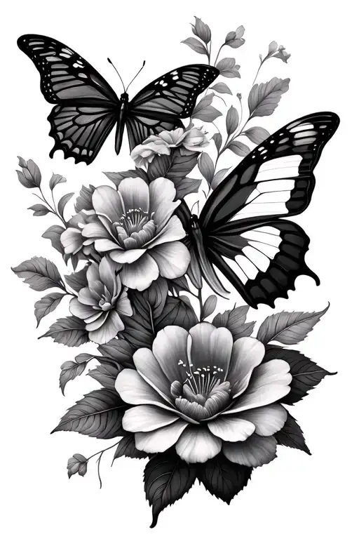 Floral And Butterflies