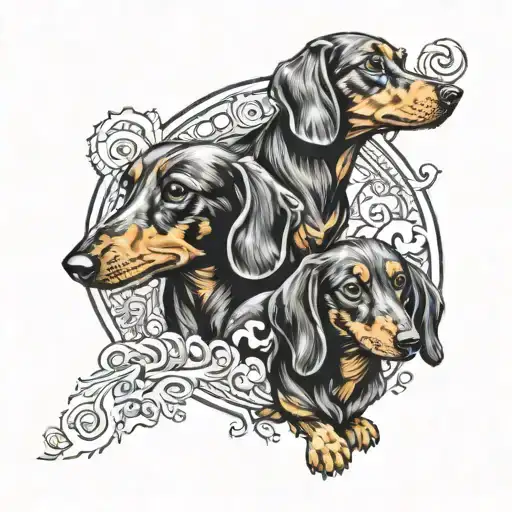 Ying Dachshund And Yang Dachshund