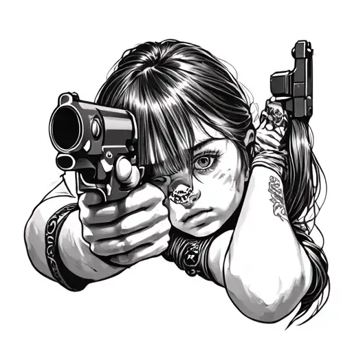 Girl Shooting Gun