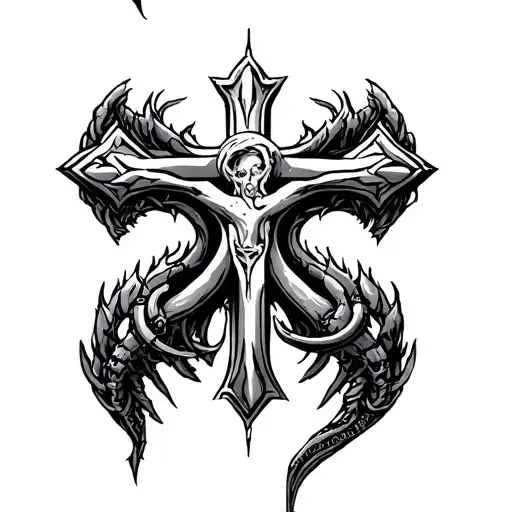 Uroboros Christian Cross
