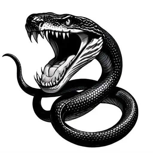 Snake With Mouth Open