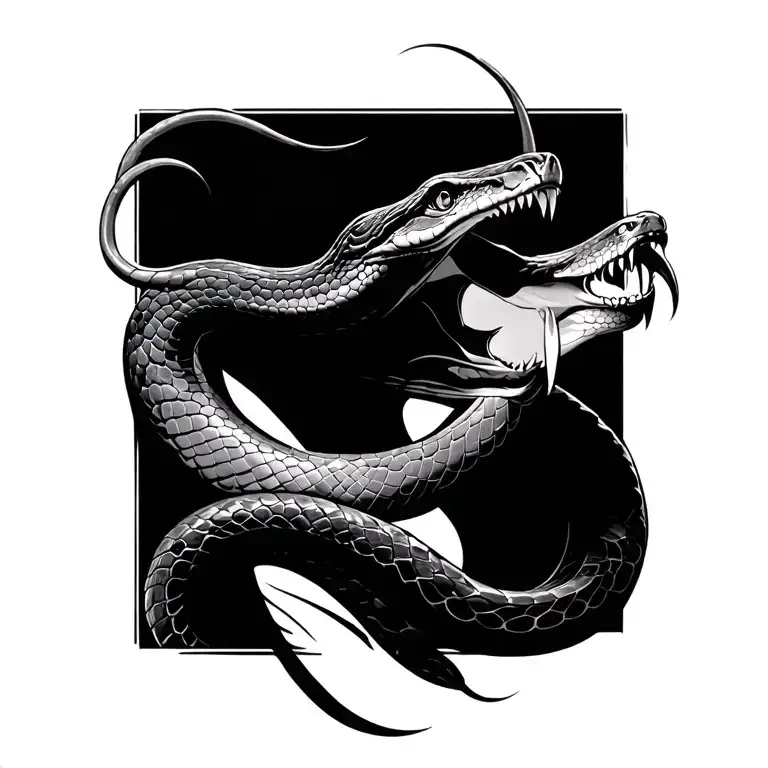 Snake With Mouth Open Slightly