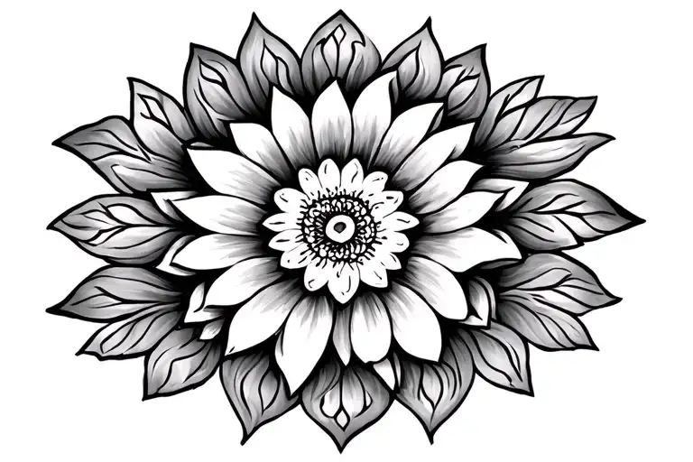Lion Flower Mandala Design