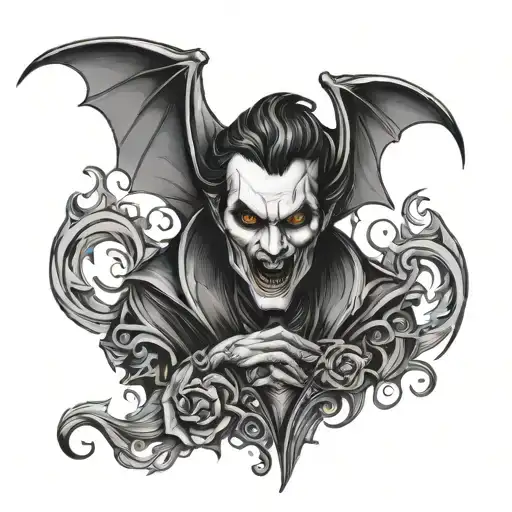 Vampire Black And White Drawing