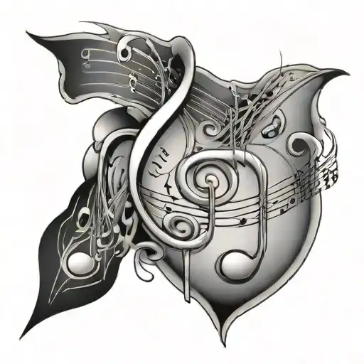 Love For Music Notes Flowing