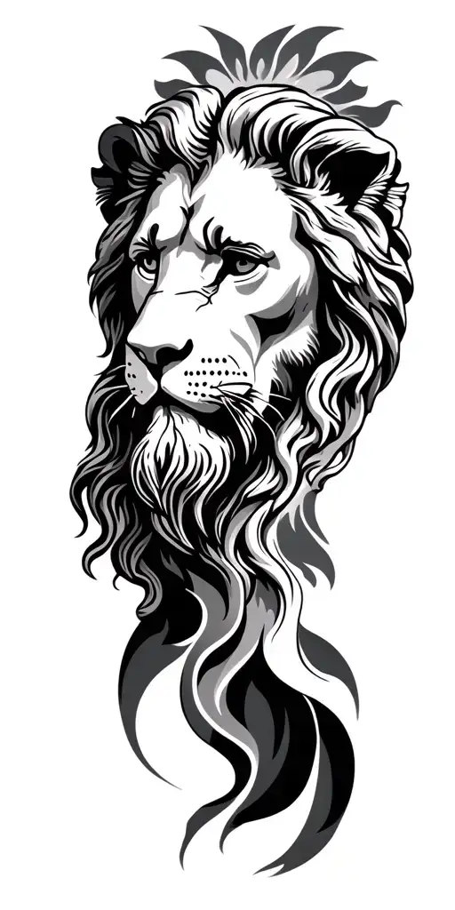 Lion Head And Jesus Christ