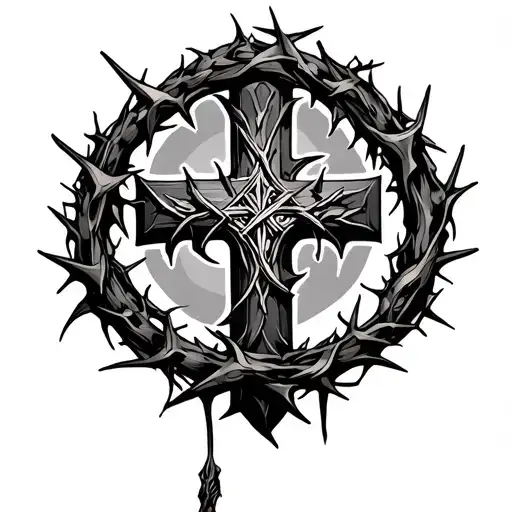 Cross And Crown Of Thorns