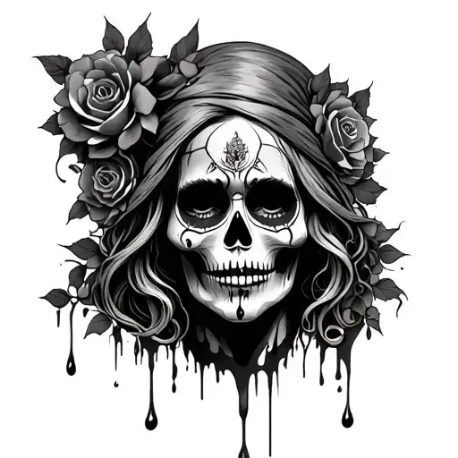 Santa Muerte Crying Bloody Tears
