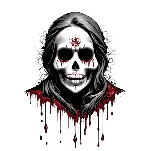 Santa Muerte Crying Bloody Tears