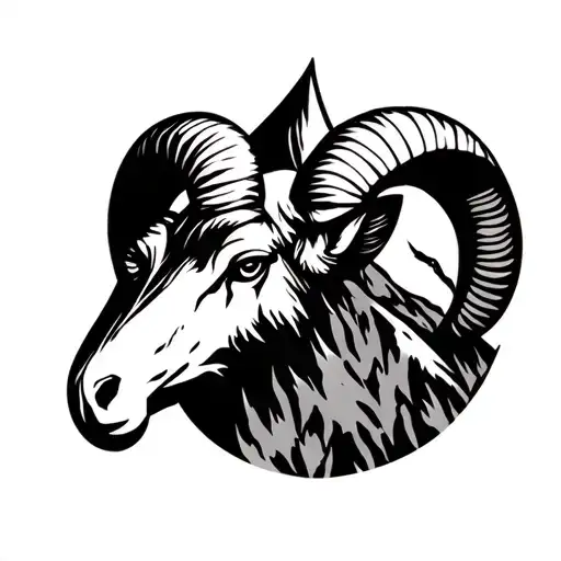 Mountain In Lines Sign Aries In Symbol