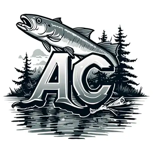 Ac Letters With Fishing And Outdoors Theme