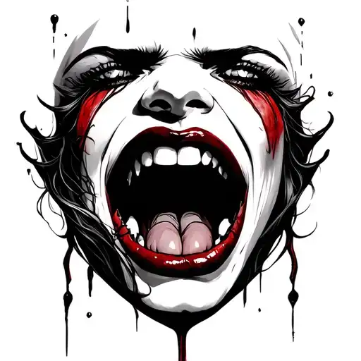 Women Vampire Mouth Open