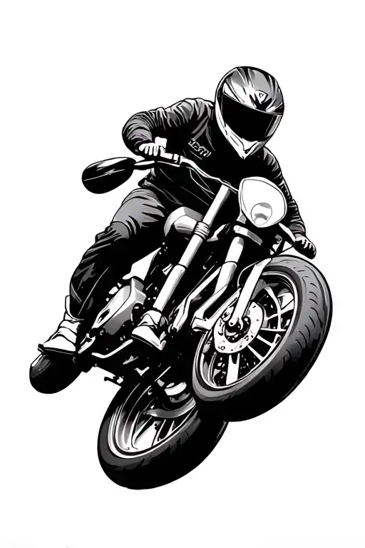 Motorbike Doing A Wheelie