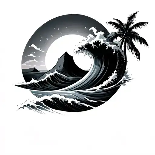 Coordinate With Wave And Sun