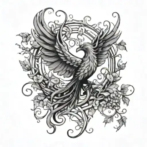 Ivy Vine Thin Curving Phoenix Rising