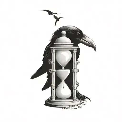 Desing A Crow And A Sand Clock