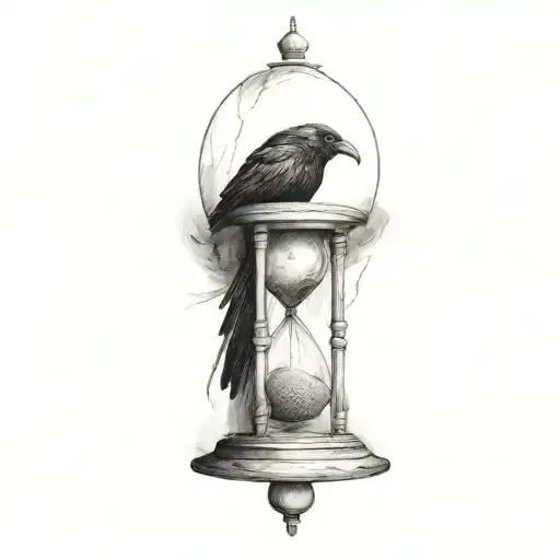 Desing A Crow And A Sand Clock