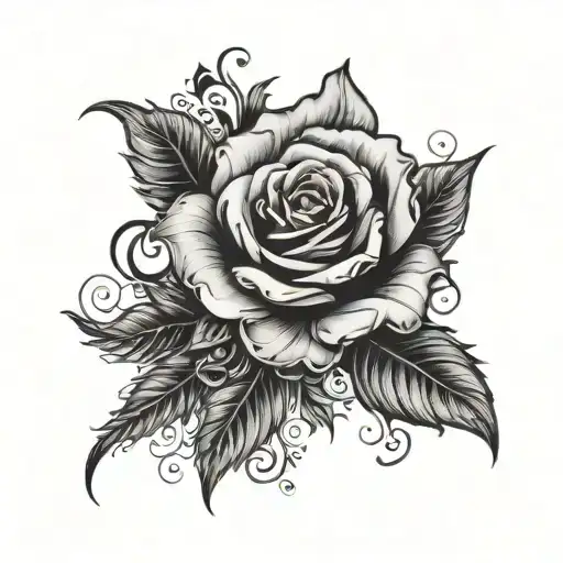Emo Rosevine From Shoulder Down To Upper Arm Half Sleeve