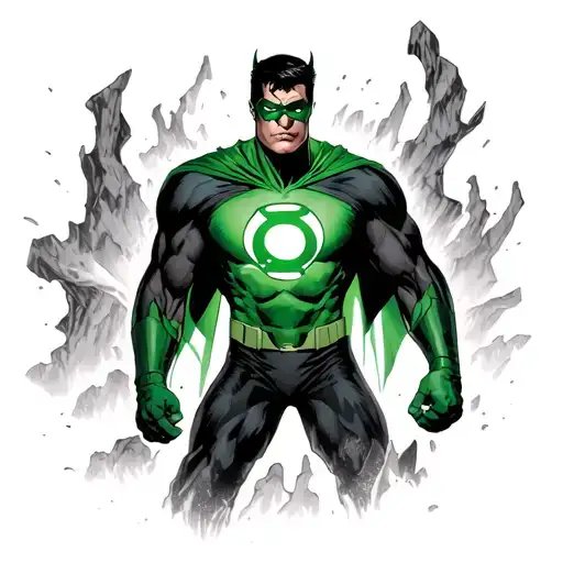 Green Lantern In Cave