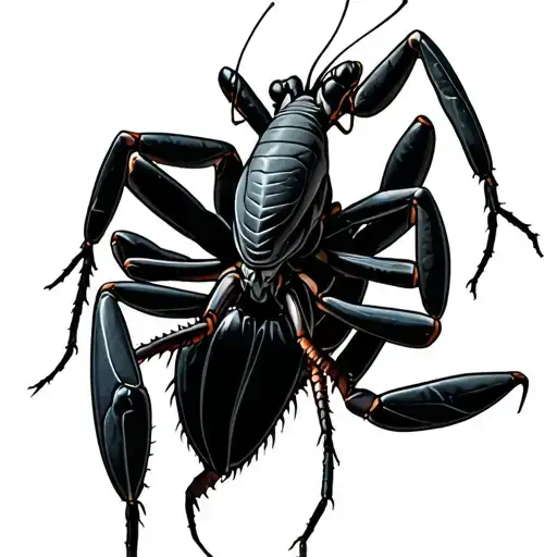 Realistic Religious Mantis Holding A Black