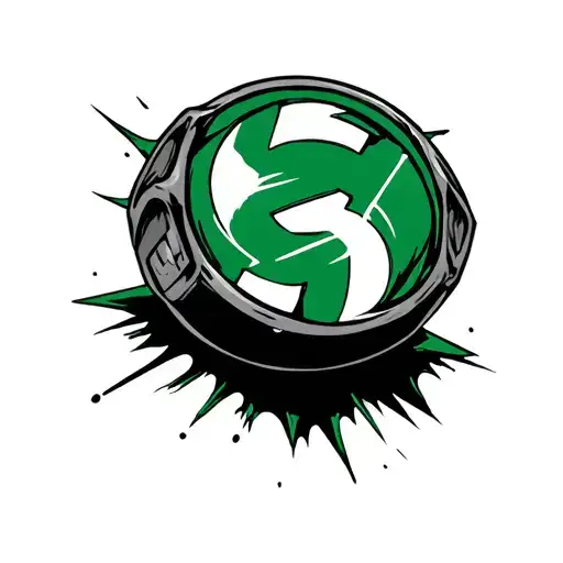 Green Lantern Logo Ring In Cave