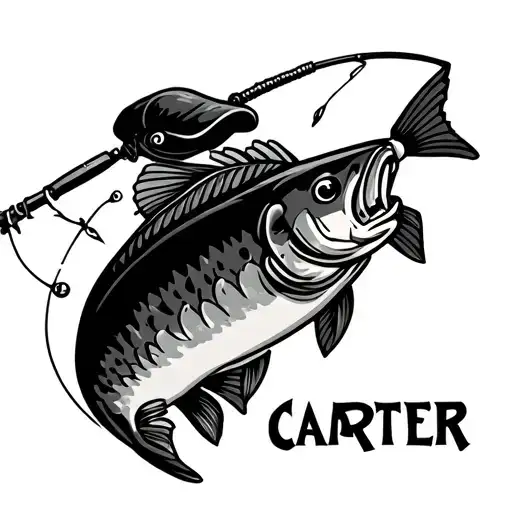 The Name Carter With A Fishing Theme