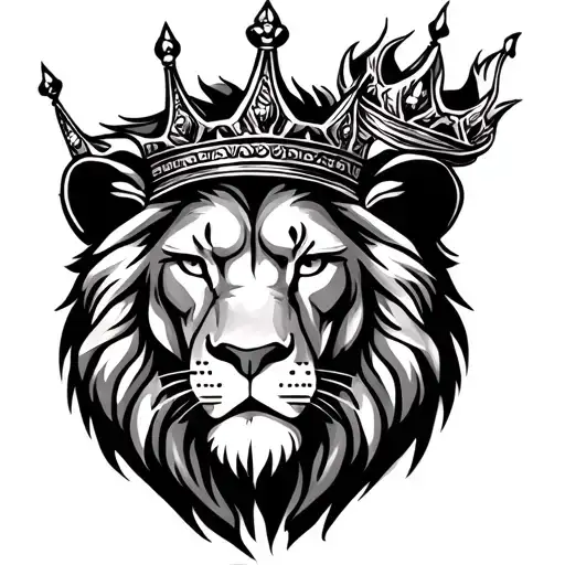 Crowned Lion Face