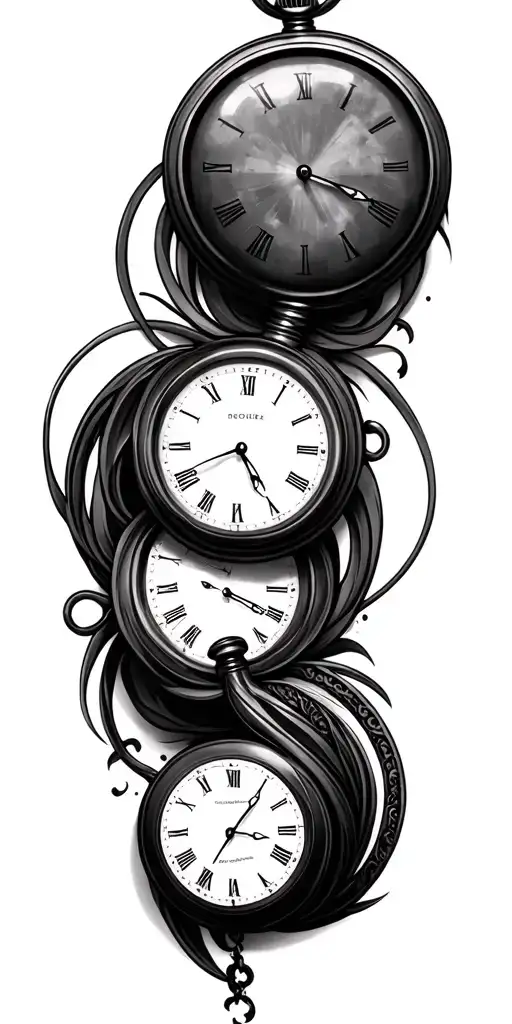 2 Pocket Watches Intertwined