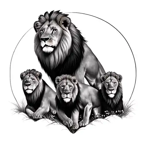 Lion Family Portrait