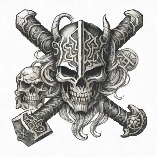 Skull Hammer Thor Runes With Pictures