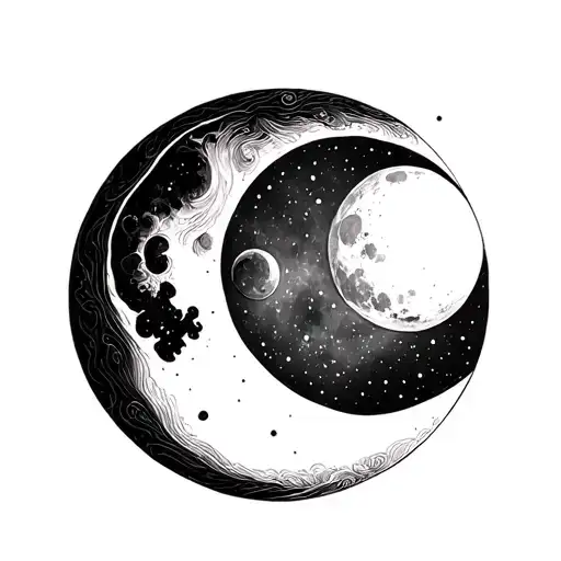 Round Tattoo Moon