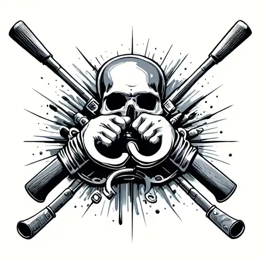 Garbage Features Holds Handcuffs And Clubs