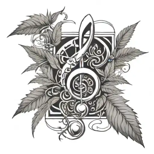 Cannabis Music Note Intertwined