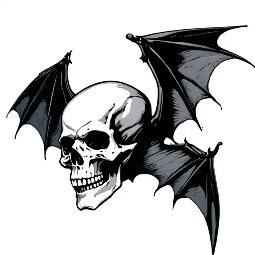 Skull And Bat Wings