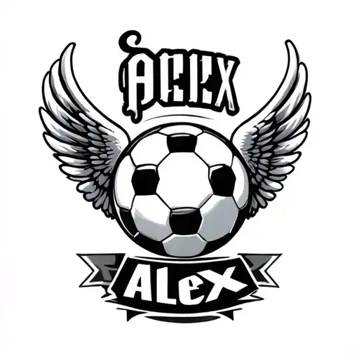 Soccer Ball With Angel Wings And The Name Alex