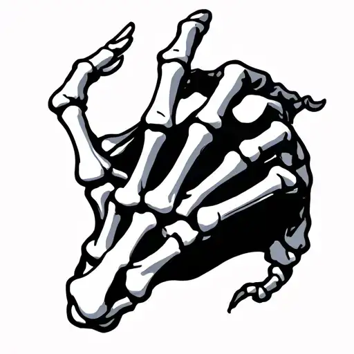 Flat Skeleton Hand
